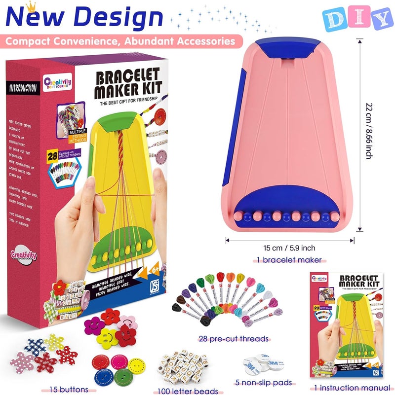 Maynacs Arts and Crafts for Kids Ages 8-12,Friendship Bracelet Making Kit for Girl,Kids Jewelry Making Kit with 28 Pre-Cut Threads,Christmas Birthday Gifts for Ages 6 7 8 9 10 11 12 Year Old Dark Blue - Image 3